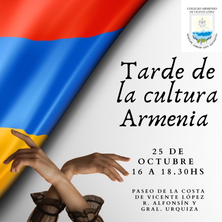 ESTE VIERNES, 16-18.30 HS EN PASEO COSTA VICENTE LÓPEZ: TARDE DE LA CULTURA ARMENIA.
