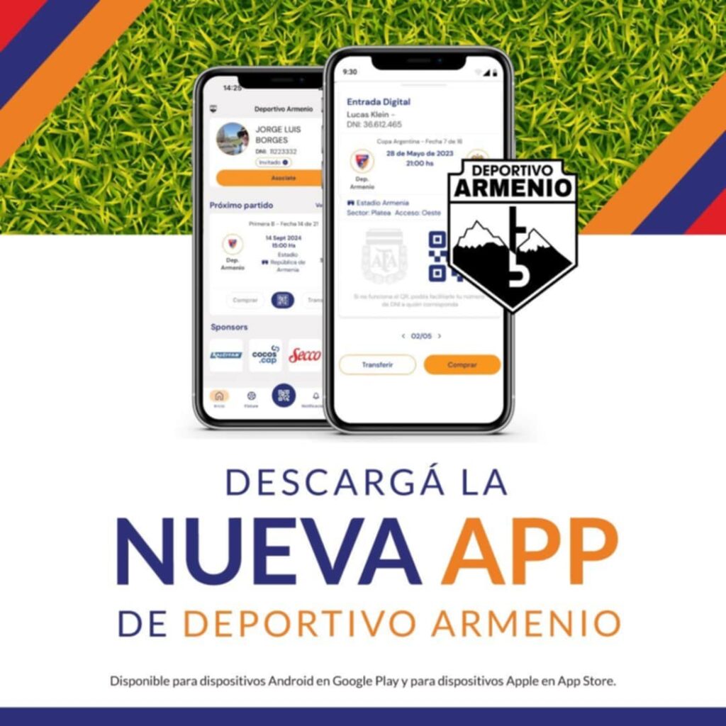 ¡ DEPORTIVO ARMENIO TIENE NUEVA APP! : ENTRADAS DIGITALES Y NOTIFICACIONES.