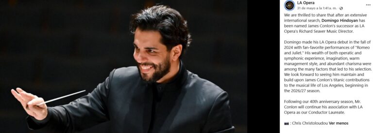 DOMINGO HINDOYAN, VENEZOLANO DE ORIGEN ARMENIO: NUEVO DIRECTOR MUSICAL DE LA ÓPERA DE LOS ÁNGELES.