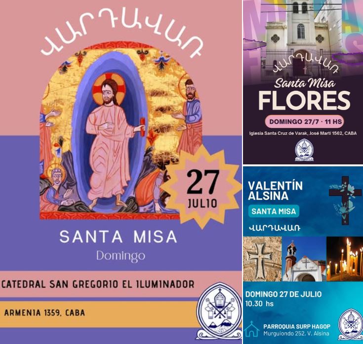 27 DE JULIO, EN IGLESIAS ARMENIAS DE BUENOS AIRES: CELEBRACIÓN DE VARTAVAR.