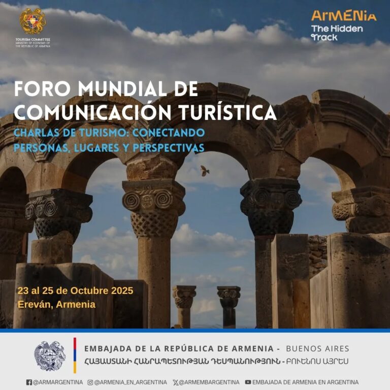 23-25 DE OCTUBRE EN EREVÁN, ARMENIA: FORO MUNDIAL DE COMUNICACIÓN TURÍSTICA.