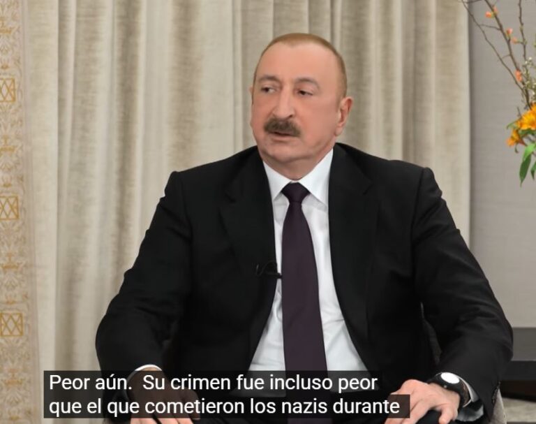 VIDEO: ALIYEV EXPRESÓ A FRANCE 24 EN MUNICH QUE LOS ARMENIOS ILEGALMENTE CONDENADOS EN AZERBAIYÁN SON PEORES QUE LOS NAZIS.