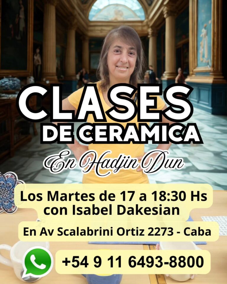 DESDE EL 7 DE ABRIL, EN HADJÍN DUN BS AS: CLASES DE CERÁMICA POR LA PROF. ISABEL DAKESIAN – VIDEO.