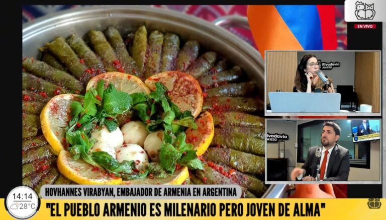 VIDEO: ENTREVISTA AL EMBAJADOR DE ARMENIA HOVHANNES VIRABYAN, POR CRISTINA PÉREZ -«LA VUELTA AL MUNDO EN 50 EMBAJADAS», RADIO RIVADAVIA.