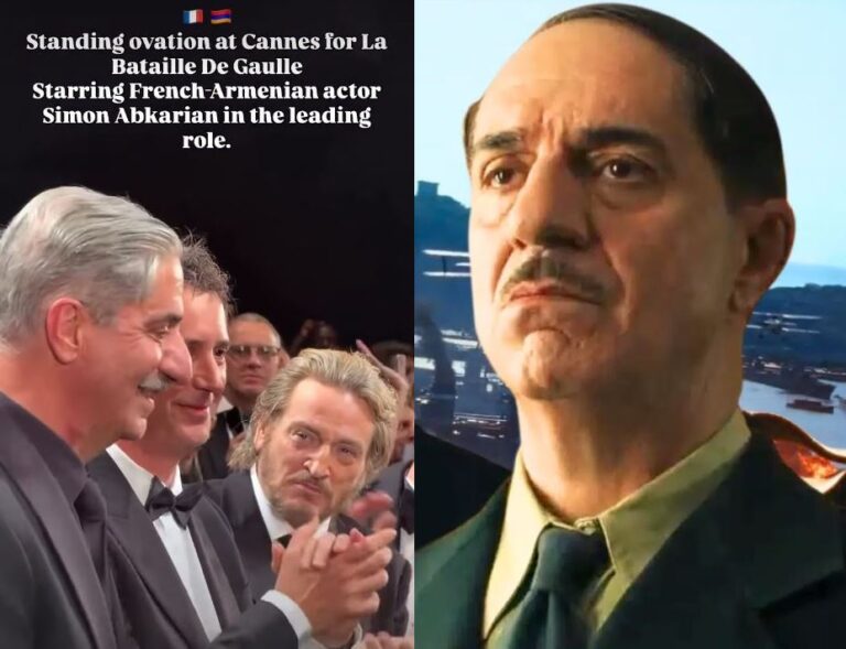 EL ACTOR FRANCO – ARMENIO SIMON ABKARIAN OVACIONADO EN CANNES POR SU INTERPRETACIÓN EN FILM COMO DE GAULLE – VIDEOS.