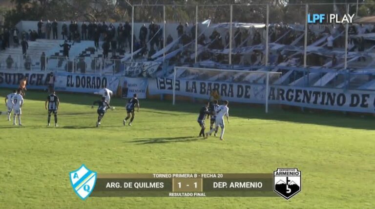 VIDEO: SOBRE EL FINAL, DEPORTIVO ARMENIO EMPATÓ 1-1 CON ARGENTINO DE QUILMES.