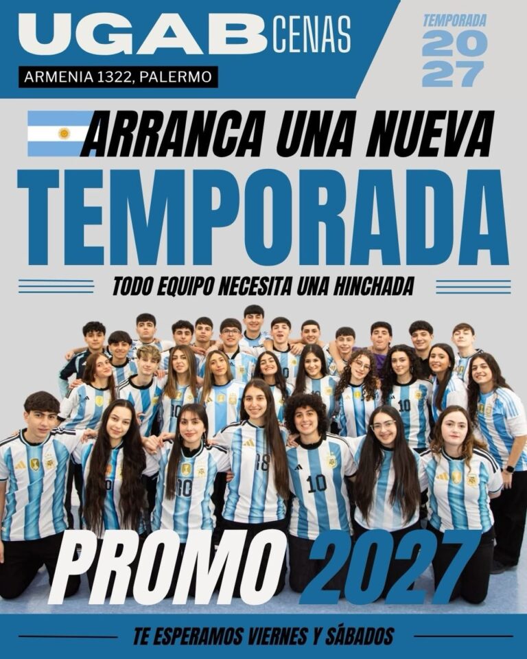 CENAS EN UGAB BS AS: NUEVA TEMPORADA PROMO 2027 – PRO VIAJE DE ESTUDIOS A ARMENIA.