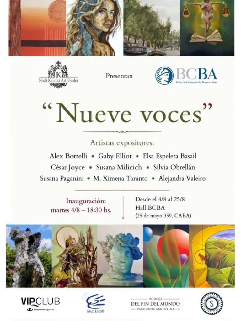 4 DE AGOSTO, 18.30 HS EN BCBA: INAUGURACIÓN «NUEVE VOCES»- PINTURA, ESCULTURA Y MODA – CURADURÍA DE NAZLI KALAYCI.