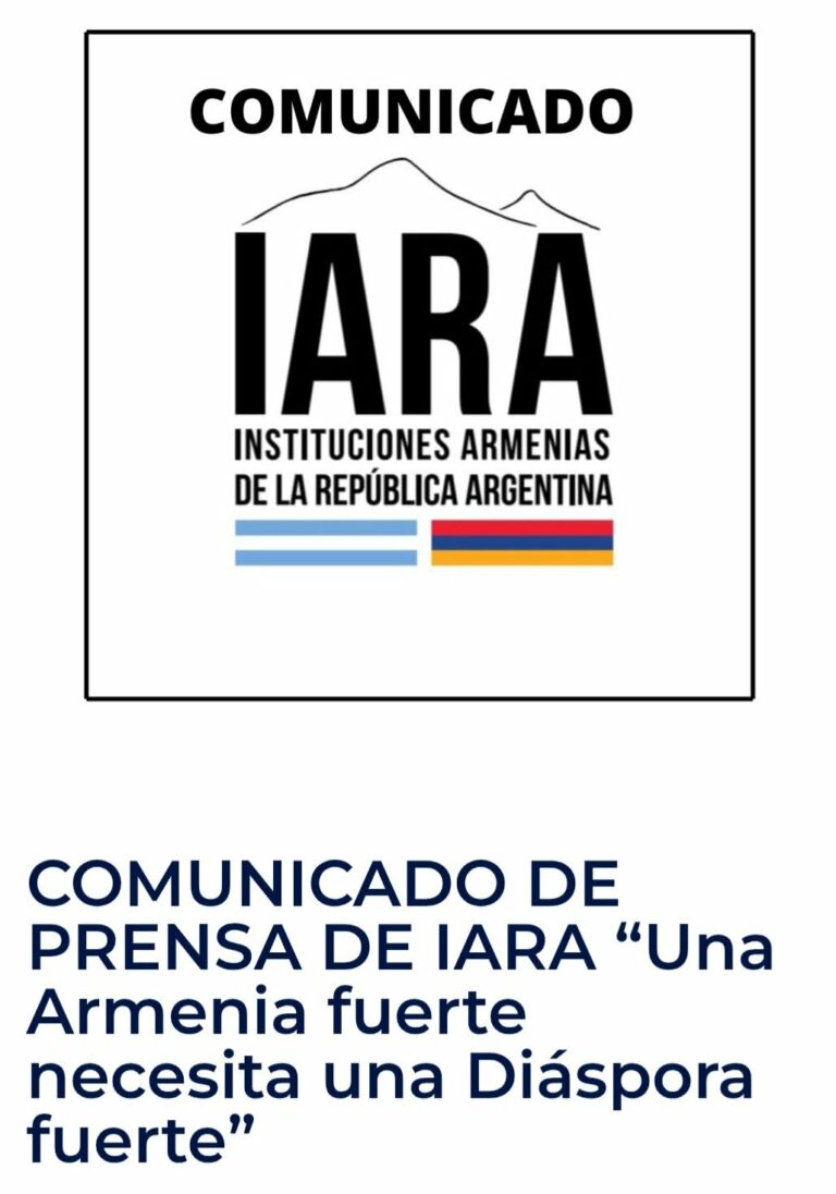 COMUNICADO DE IARA: «UNA ARMENIA FUERTE NECESITA UNA DIÁSPORA FUERTE».