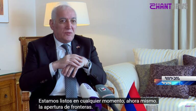 VIDEO: LA FRONTERAS CON TURQUÍA ESTÁN LISTAS PARA SU APERTURA, EXPRESÓ EN ENTREVISTA EL PRESIDENTE DE ARMENIA KHACHATURYAN.