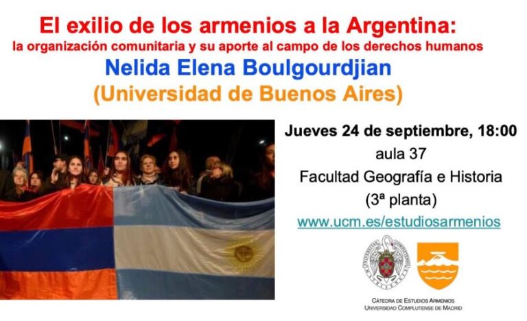 24 DE SEPTIEMBRE – UNIVERSIDAD COMPLUTENSE MADRID: CONFERENCIA DE NÉLIDA BOULGOURDJIAN SOBRE EXILIO – PARAJANOV EN CURSO DE CINE ARMENIO.